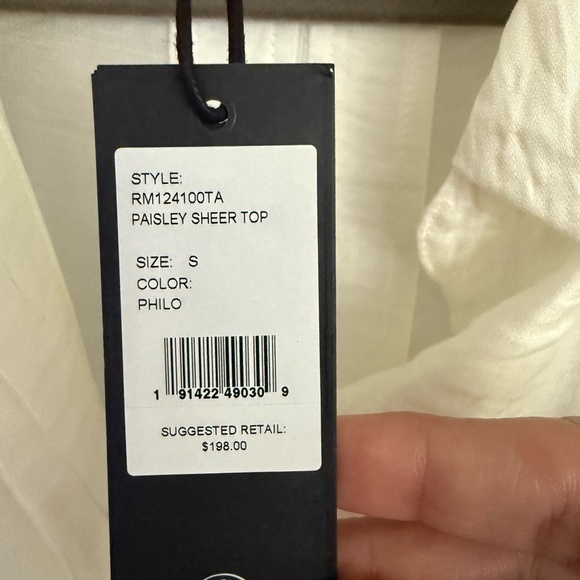 NWT Rebecca Minkoff Paisley Sheer White Blouse Size Small - Picture 3 of 7